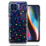Motorola One 5G Colorful Nostalgic Vintage Christmas Holiday Winter String Lights Design Double Layer Phone Case Cover