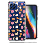 Motorola One 5G Mexican Pan Dulce Cafecito Coffee Concha Polka Dots Double Layer Phone Case Cover