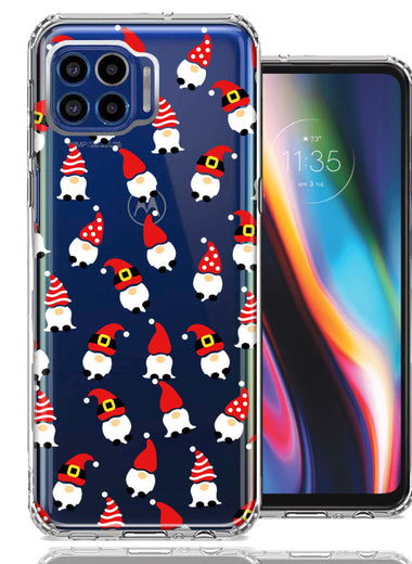 Motorola One 5G Cute Red Christmas Holiday Santa Gnomes Design Double Layer Phone Case Cover