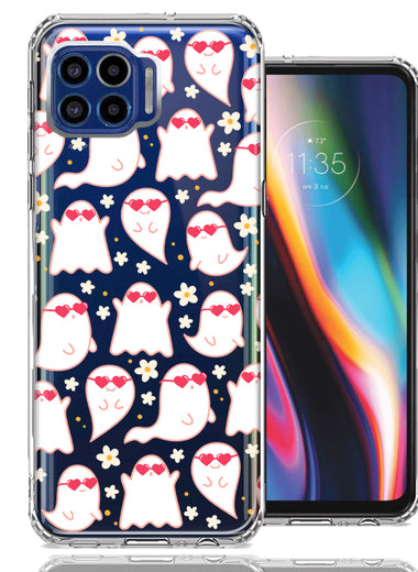 Motorola One 5G Floating Heart Glasses Love Ghosts Vaneltines Day Cutie Daisy Double Layer Phone Case Cover