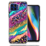 Motorola One 5G Leopard Paint Colorful Beautiful Abstract Milkyway Double Layer Phone Case Cover