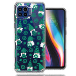 Motorola One 5G Lucky Green St Patricks Day Cute Gnomes Shamrock Polkadots Double Layer Phone Case Cover