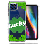 Motorola One 5G Lucky St Patrick's Day Shamrock Green Clovers Double Layer Phone Case Cover