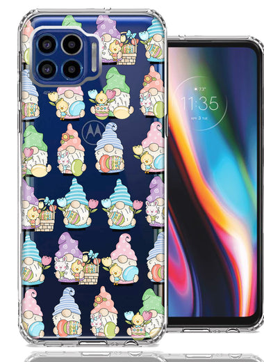 Motorola One 5G Pastel Easter Cute Gnomes Spring Flowers Eggs Holiday Seasonal Double Layer Phone Case Cover