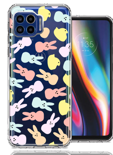 Motorola One 5G Pastel Easter Polkadots Bunny Chick Candies Double Layer Phone Case Cover