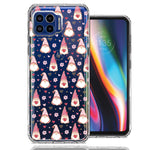 Motorola One 5G Pink Blush Valentines Day Flower Hearts Gnome Characters Cute Double Layer Phone Case Cover