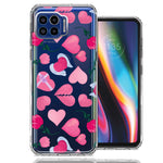 Motorola One 5G Pretty Valentines Day Hearts Chocolate Candy Angel Flowers Double Layer Phone Case Cover