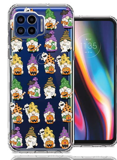 Motorola One 5G Spooky Halloween Gnomes Cute Characters Holiday Seasonal Pumpkins Candy Ghosts Double Layer Phone Case Cover