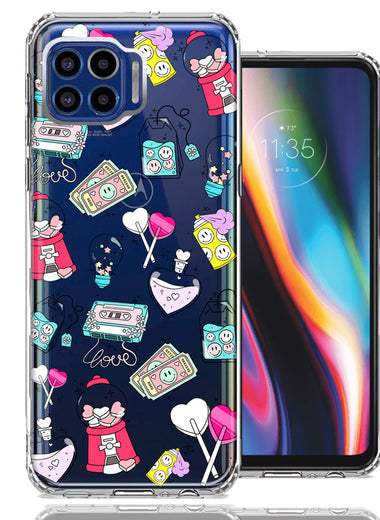 Motorola One 5G Valentine's Day Candy Feels like Love Hearts Double Layer Phone Case Cover