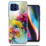For Motorola One 5G Watercolor Flowers Abstract Spring Colorful Floral Painting Phone Case Cover