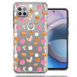 Motorola One 5G Ace Mexican Pan Dulce Cafecito Coffee Concha Polka Dots Double Layer Phone Case Cover