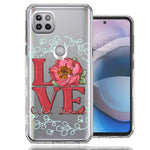 Motorola One 5G Ace Love Like Jesus Flower Text Christian Double Layer Phone Case Cover