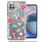 Motorola One 5G Ace Valentine's Day Candy Feels like Love Hearts Double Layer Phone Case Cover