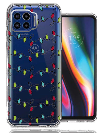 Motorola One 5G Vintage Christmas Lights Design Double Layer Phone Case Cover