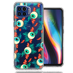 Motorola One 5G Halloween Creepy Tropical Eyeballs Design Double Layer Phone Case Cover