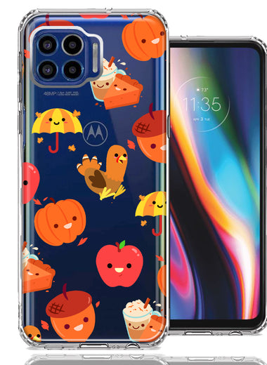 Motorola One 5G Thanksgiving Autumn Fall Design Double Layer Phone Case Cover