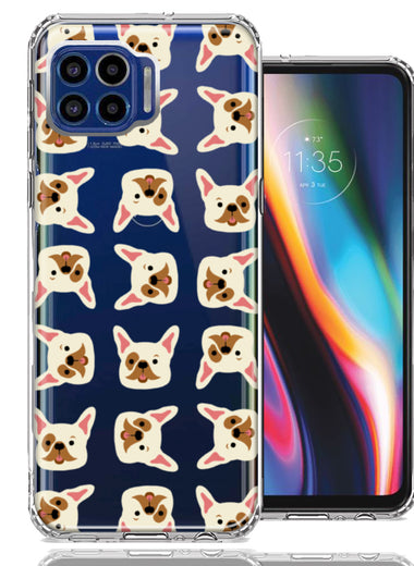 Motorola One 5G Frenchie Bulldog Polkadots Design Double Layer Phone Case Cover