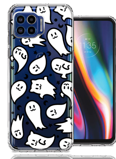 Motorola One 5G Kawaii Manga Cute Halloween Ghosts Spirits Design Double Layer Phone Case Cover