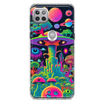 Motorola One 5G Neon Rainbow Psychedelic UFO Alien Planet Hybrid Protective Phone Case Cover