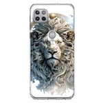 Motorola One 5G Ace Abstract Lion Sculpture Hybrid Protective Phone Case Cover