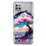 Motorola One 5G Kawaii Manga Pink Cherry Blossom Japanese Sky Floral Ocean Hybrid Protective Phone Case Cover