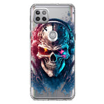 Motorola One 5G Cyberpunk Machine Headphones Skull Double Layer Phone Case Cover