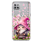 Motorola One 5G Cute Pink Cherry Blossom Gnome Spring Floral Flowers Double Layer Phone Case Cover