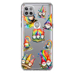 Motorola One 5G Colorful Neon Glow Rainbow Gnomes Painting Hybrid Protective Phone Case Cover