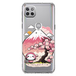 Motorola One 5G Kawaii Manga Pink Cherry Blossom Fuji Mountain Mochi Girl Hybrid Protective Phone Case Cover