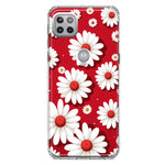 Motorola One 5G Cute White Red Daisies Polkadots Double Layer Phone Case Cover