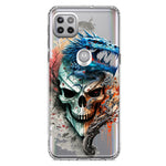 Motorola One 5G Fantasy Blue Dragon Dream Skull Double Layer Phone Case Cover