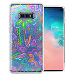 Samsung Galaxy S10e Colorful Summer Flowers Doodle Art Design Double Layer Phone Case Cover