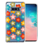 Samsung Galaxy S10e Groovy Gradient Retro Color Flowers Double Layer Phone Case Cover