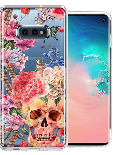 For Samsung Galaxy S10e Indie Spring Peace Skull Feathers Floral Butterfly Flowers Phone Case Cover