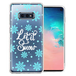 Samsung Galaxy S10e Christmas Holiday Let It Snow Winter Blue Snowflakes Design Double Layer Phone Case Cover