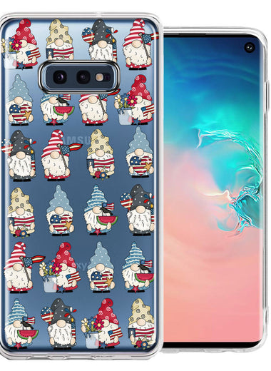 Samsung Galaxy S10e USA Fourth Of July American Summer Cute Gnomes Patriotic Parade Double Layer Phone Case Cover
