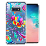 For Samsung Galaxy S10e Bright Colors Rainbow Water Lilly Floral Phone Case Cover