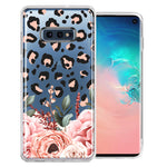 For Samsung Galaxy S10e Classy Blush Peach Peony Rose Flowers Leopard Phone Case Cover
