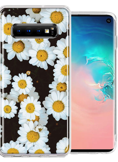 Samsung Galaxy S10 Plus Cute Daisy Flowers Double Layer Phone Case Cover