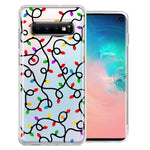 Samsung Galaxy S10 Colorful Nostalgic Vintage Christmas Holiday Winter String Lights Design Double Layer Phone Case Cover