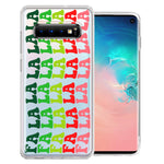 Samsung Galaxy S10 Deck The Halls Christmas Carol Falala Festive Lyric Vintage 70s Letters Double Layer Phone Case Cover