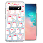 Samsung Galaxy S10 Floating Heart Glasses Love Ghosts Vaneltines Day Cutie Daisy Double Layer Phone Case Cover
