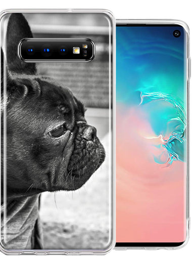 Samsung Galaxy S10 Black French Bulldog Double Layer Phone Case Cover
