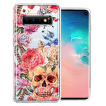 For Samsung Galaxy S10 Plus Indie Spring Peace Skull Feathers Floral Butterfly Flowers Phone Case Cover