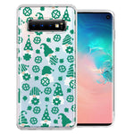 Samsung Galaxy S10 Lucky Green St Patricks Day Cute Gnomes Shamrock Polkadots Double Layer Phone Case Cover