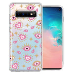 Samsung Galaxy S10 Pink Evil Eye Lucky Love Law Of Attraction Design Double Layer Phone Case Cover