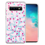 Samsung Galaxy S10 Plus Pink Happy Swimming Axolotls Polka Dots Double Layer Phone Case Cover