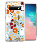 Samsung Galaxy S10 Spooky Season Fall Autumn Flowers Ghosts Skulls Halloween Double Layer Phone Case Cover