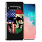 Samsung Galaxy S10 Plus US Mexico Flag Skull Double Layer Phone Case Cover