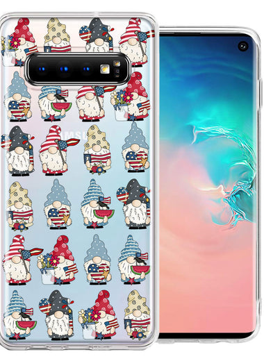 Samsung Galaxy S10 USA Fourth Of July American Summer Cute Gnomes Patriotic Parade Double Layer Phone Case Cover